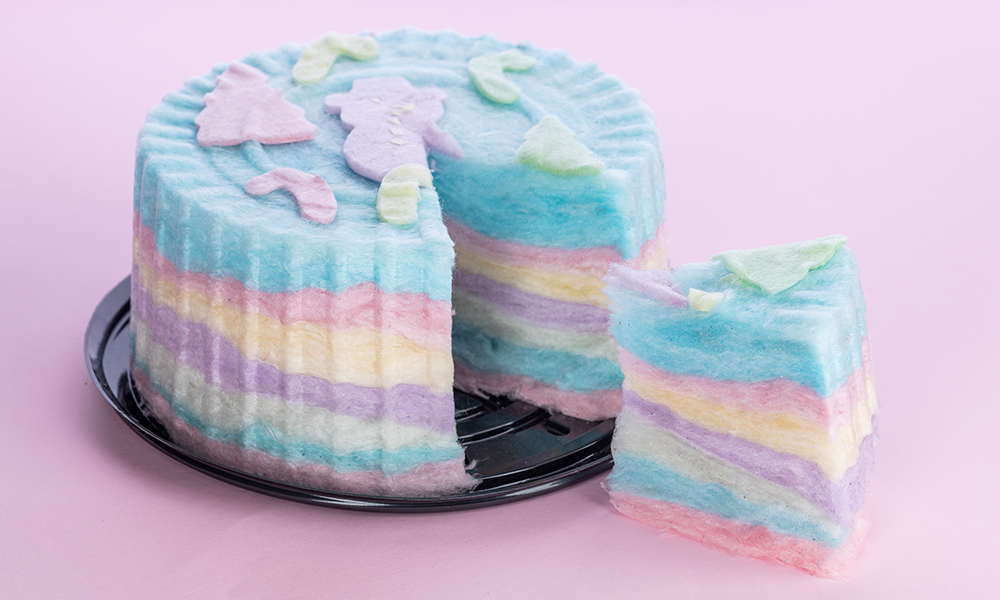 Cotton candy ice cream cakes